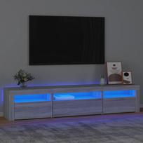 Televizoriaus spintelė su LED pilka ąžuolo 195x35x40cm