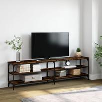 Televizoriaus spintelė dūminė 180x30x50cm mediena ir metalas