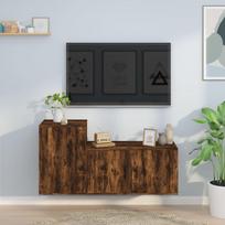 TV spintelių komplektas 2 dalių dūminio ąžuolo mediena