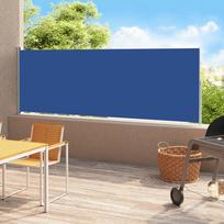 Ištraukiama šoninė kiemo pertvara mėlynos spalvos 180x500cm