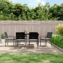 Sodo kėdės su pagalvėmis 6vnt juodos 54x625x89cm ratanas