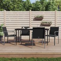 Sodo kėdės su pagalvėmis 4vnt juodos 56x59x84cm ratanas