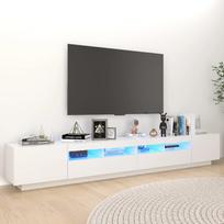 Televizoriaus spintelė su LED apšvietimu balta 260x35x40cm