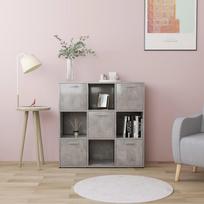 Spintelė knygoms betono pilka 90x30x90cm apdirbta mediena