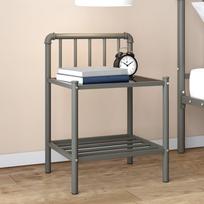 Naktinė spintelė pilka/juoda 45x345x625cm metalas/stiklas