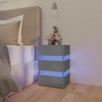Naktinė spintelė su LED apšvietimu pilka 45x35x67cm mediena