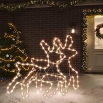 Kalėdinės dekoracijos elniai su LED 2vnt 57x55x45cm