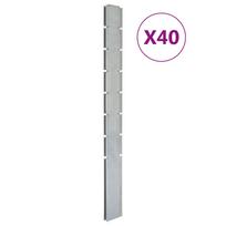 Sodo tvoros stulpai 40vnt sidabriniai 200cm plienas