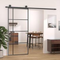 Stumdomos durys juodos 90x205cm ESG stiklas ir aliuminis