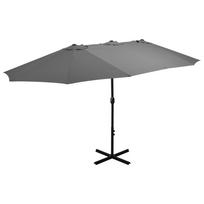Lauko skėtis su aliuminio stulpu antracito 460x270cm