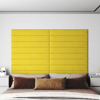 Sienų plokštės 12vnt šviesiai geltonos 90x15 cm 162 m²