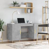Rašomasis stalas betono pilkas 140x50x75cm apdirbta mediena