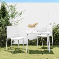 Sodo kėdės 2vnt baltos spalvos 50x46x80cm polipropilenas