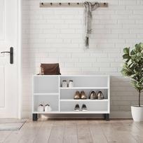 Spintelė batams balta 102x36x60cm apdirbta mediena blizgi
