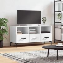 Televizoriaus spintelė balta 102x36x50cm mediena blizgi