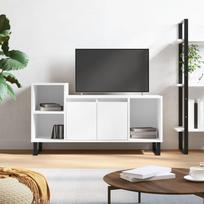 Televizoriaus spintelė balta 100x35x55cm mediena blizgi
