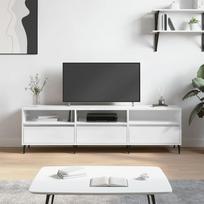 Televizoriaus spintelė balta 150x30x445cm mediena blizgi