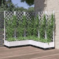 Sodo lovelis su treliažu baltos spalvos 120x120x1215cm PP