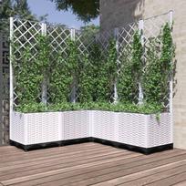 Sodo lovelis su treliažu baltos spalvos 120x120x136cm PP