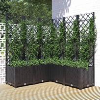 Sodo lovelis su treliažu juodos spalvos 120x120x136cm PP