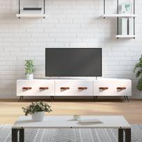 Televizoriaus spintelė balta 150x36x30cm apdirbta mediena