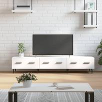 Televizoriaus spintelė balta 150x36x30cm apdirbta mediena