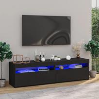 Televizoriaus spintelės su LED 2vnt juodos 75x35x40cm