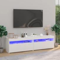 Televizoriaus spintelės su LED 2vnt baltos 75x35x40cm