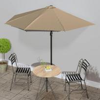 Balkono skėtis su aliuminio stulpu taupe 300x155cm pusinis