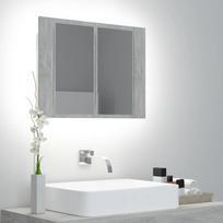Veidrodinė vonios spintelė su LED 60x12x45cm pilka akrilas