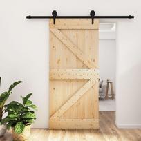 Stumdomos durys su įrangos rinkiniu 95x210cm pušies masyvas