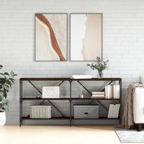 Konsolinis staliukas rudas 160x30x75cm mediena/geležis