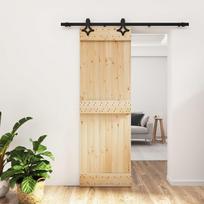 Stumdomos durys su įrangos rinkiniu 70x210cm pušies masyvas