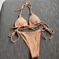 Naujas Seksualus Trijų Dalių Mažo Rašto Skeltas Maudymosi Kostiumas Bikini S kupranugaris