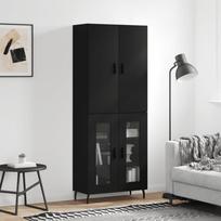Komoda juodos spalvos 695x34x180cm apdirbta mediena