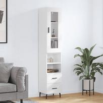 Komoda baltos spalvos 345x34x180cm apdirbta mediena blizgi