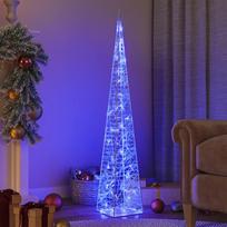 Akrilinė LED dekoracija kūgis mėlynos spalvos 120cm