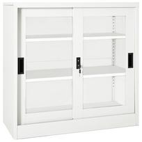 Spintelė su stumdomomis durelėmis balta 90x40x90cm plienas