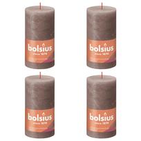 Bolsius Žvakės Shine 4vnt taupe 130x68mm cilindro formos