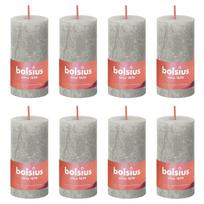 Bolsius Žvakės Shine 8vnt smėlio pilkos 100x50mm cilindro formos
