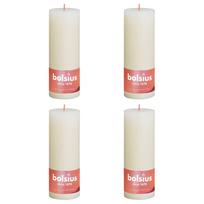 Bolsius Žvakės Shine 4vnt švelnios perlų 190x68mm cilindro formos