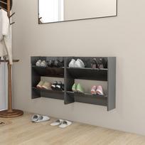 Sieninės spintelės batams 2vnt pilkos 60x18x60cm mediena