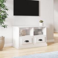 Televizoriaus spintelė balta 80x35x50cm mediena blizgi