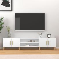 Televizoriaus spintelė balta 180x315x40cm apdirbta mediena