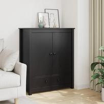 Komoda juodos spalvos 83x415x100cm pušies medienos masyvas
