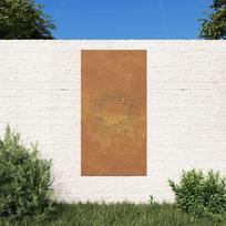 Sodo sienos dekoracija 105x55cm corten plienas saulė