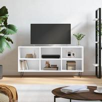 Televizoriaus spintelė balta 1035x30x50cm mediena blizgi