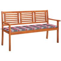 Trivietis sodo suoliukas su pagalve 150cm eukalipto masyvas