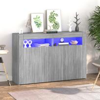 Šoninė spintelė su LED apšvietimu pilka ąžuolo 1155x30x75cm