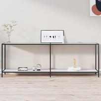 Konsolinis staliukas baltas 220x35x755cm grūdintas stiklas